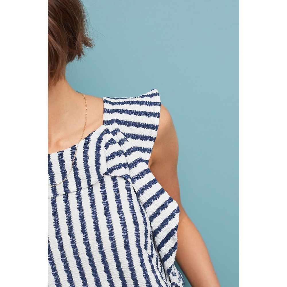 Eva Franco Anthropologie Keely Striped Ruffle Top - Picture 3 of 7